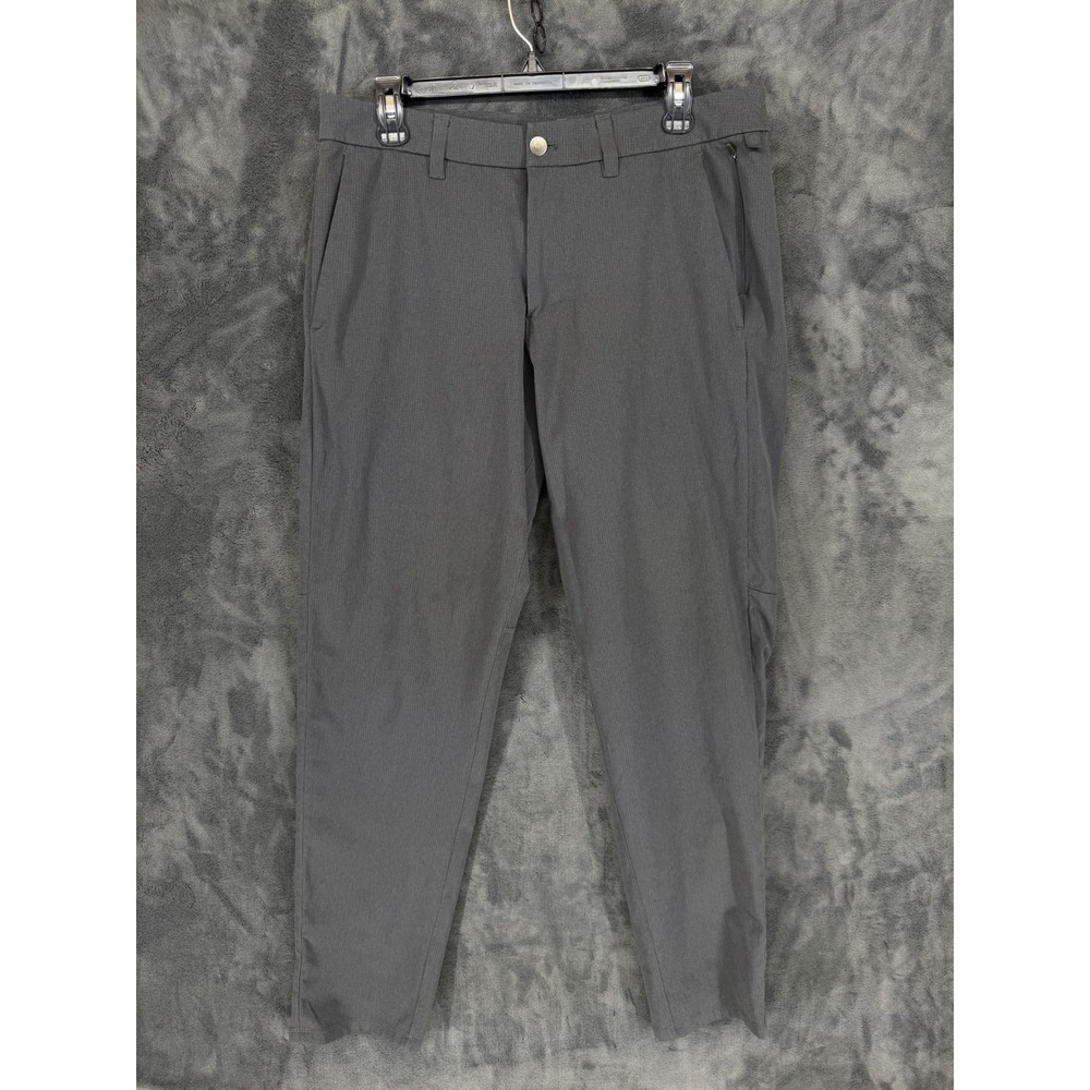 Lululemon Lab Mens Commission Pant‎ Gray Textured Warpstreme Tapered Trousers 33